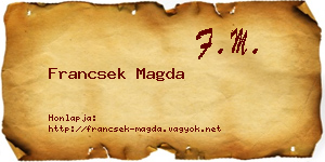 Francsek Magda névjegykártya